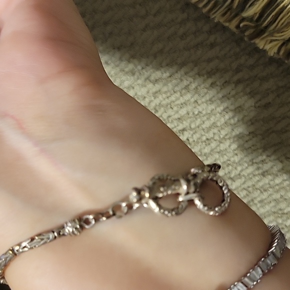 Vintage Jade bracelet 925 - Picture 3 of 10